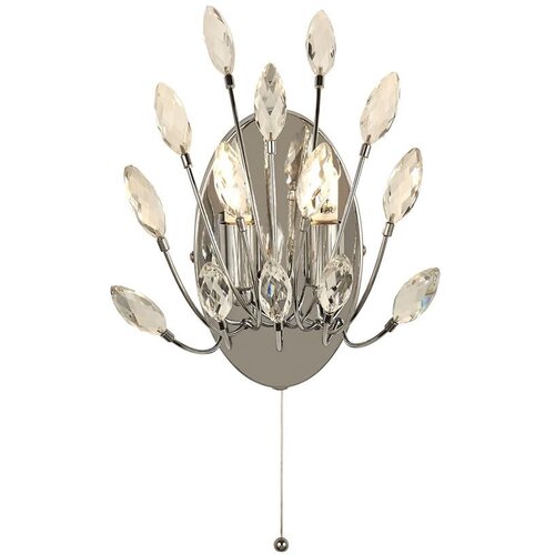 Searchlight Peacock Stenska svetilka z 2 lučema, kristalna, (22100518) Cene