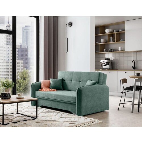ELTAP Zelena sklopiva/s prostorom za odlaganje sofa od &amp;scaron;enila 155 cm Laine &amp;ndash; Slike