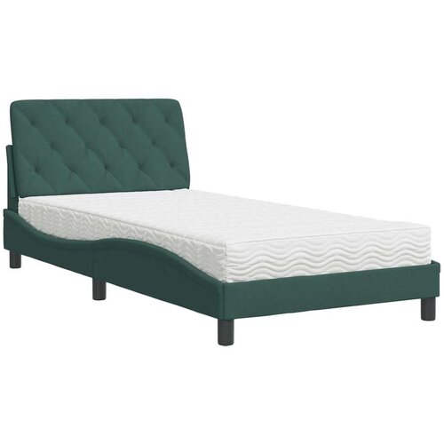  Krevet s madracem tamnozeleni 100x200 cm bar&amp;scaron;unasti Slike