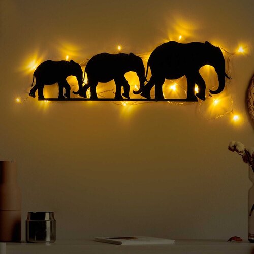 Wallity zidna dekoracija Elephant 070, 15x50cm, Crna Cene