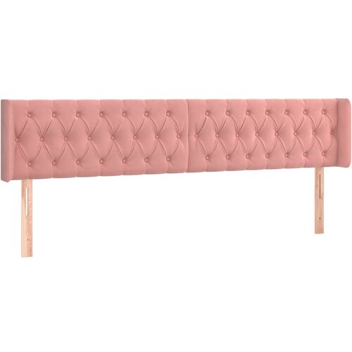 Maison Chic posteljno vzglavje - vzglavna omarica - nočna omarica z u&amp;scaron;esi roza 203x16x78/88 cm žamet, (21709226) Slike