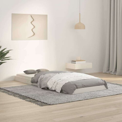 Posteljni okvir bel 75x190 cm trdna borovina, (20723630) Slike