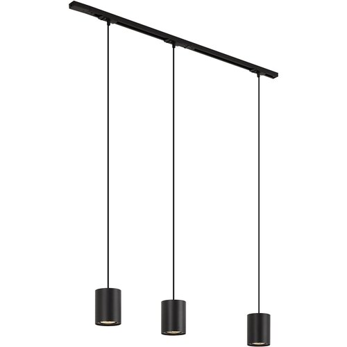 QAZQA Modern railsysteem met 3 hanglampen zwart 1-fase - Iconic Holt Slike