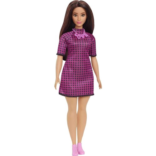 Mattel Lutka Barbie Fashionistas s kva?kano obleko z visokim ovratnikom in elegantnimi &amp;scaron;portnimi copati, Roza, (21582560) Slike