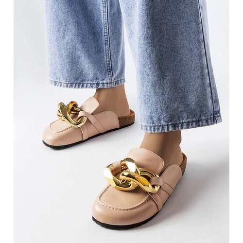 Gemre Pink flip-flops with chain Christelle Cene