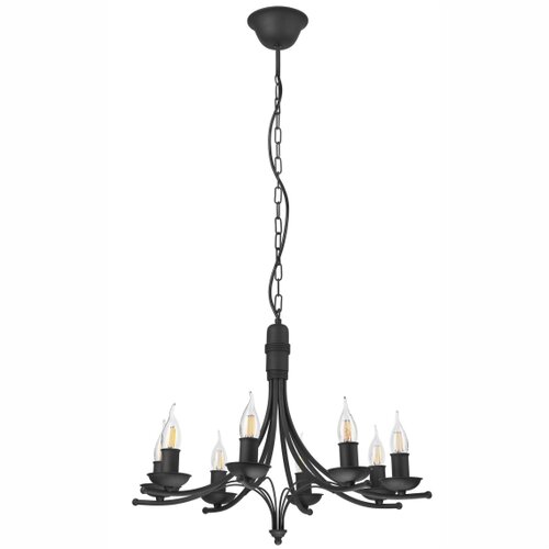  Luster na lancu LUCY 8xE14/60W/230V crna Slike