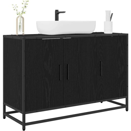 VidaXL kupaonski ormarić za sudoper crni hrast 90 x 33 x 60 cm Slike