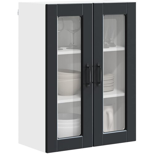  Zidni stakleni ormarić Crna 60 x 31 x 80 cm Konstruirano drvo Slike