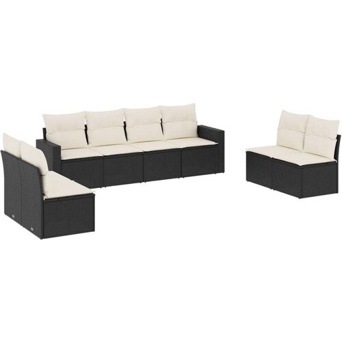 vidaXL 8-dijelni set vrtnih sofa od poliratana s jastucima crni Cijene