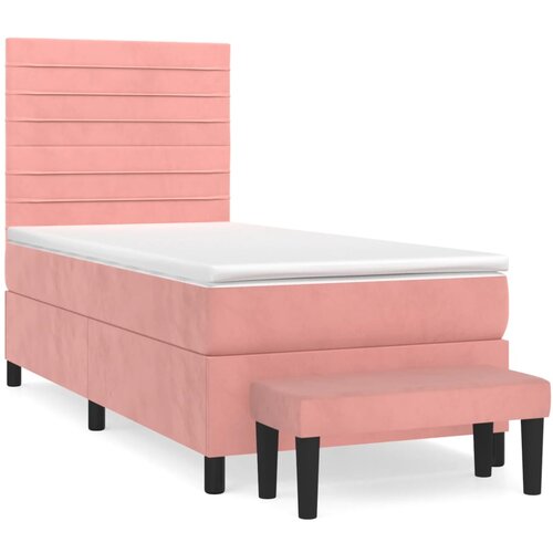 vidaXL Box spring krevet s madracem ružičasti 80 x 200 cm baršunasti Cene