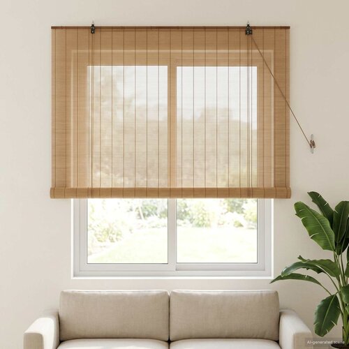 Rolo zavjesa Smeđa 130 x 160 cm Bambus Cijene