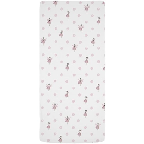 Butter Kings Bela/rožnata napenjalna otro&amp;scaron;ka rjuha za otro&amp;scaron;ko posteljico iz bombažnega satena 60x120 cm Pink Girl &amp;ndash; Slike