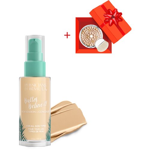 Physicians Formula butter belive it tečni puder sa korektorom, fair 30ml + mineral glow pearls bronzer, translucent Cene