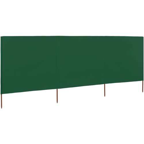 VidaXL vjetrobran s 3 panela od tkanine 400 x 120 cm zeleni Slike