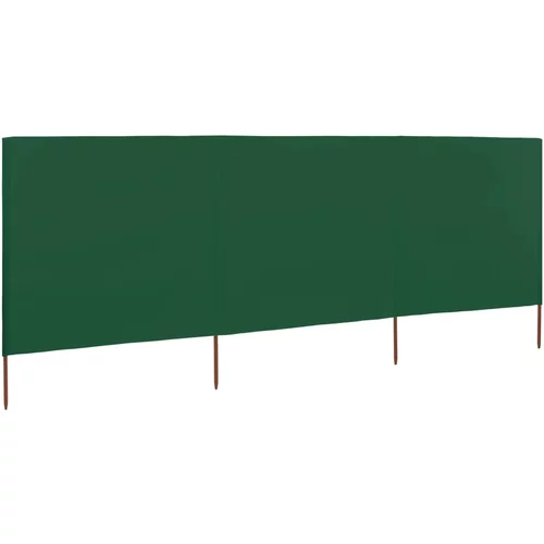 vidaXL vjetrobran s 3 panela od tkanine 400 x 120 cm zeleni