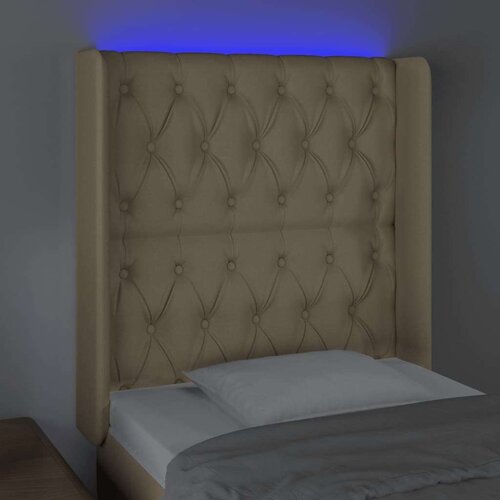  Uzglavlje krem 83 x 16 x 118/128 cm od tkanine Slike