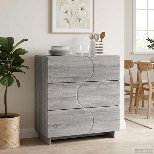  Komoda Siva Sonoma 70 x 38 x 75 cm Konstruirano drvo Cijene