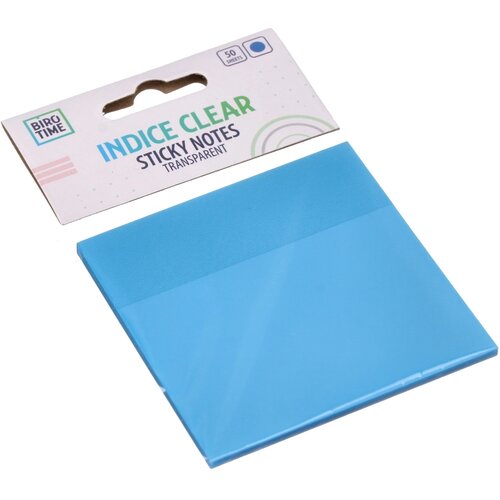 Biro time Indice Clear, blokčić, samolepljiv, 50 lista, transparent, plava Cene