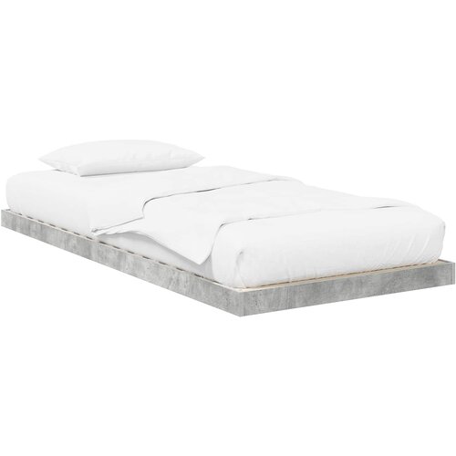 vidaXL Posteljni okvir Betonsko siva 75 x 190 cm Konstruiran les, (5000121449) Cene