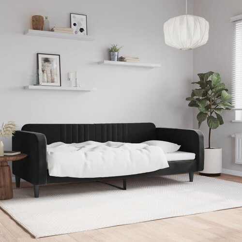  The Living Store Raztegljiva postelja črna 90x200 cm žamet - Raztegljiv Kavč, (21445748) Slike