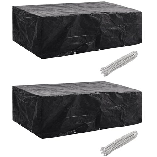 VidaXL Pokrivalo za vrtno pohi&amp;scaron;tvo 2 kosa z 10 obročki 300x140 cm Slike