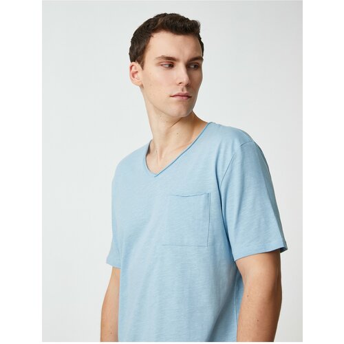 Koton Basic T-Shirt V-Neck Pocket Detailed Short Sleeve Slike