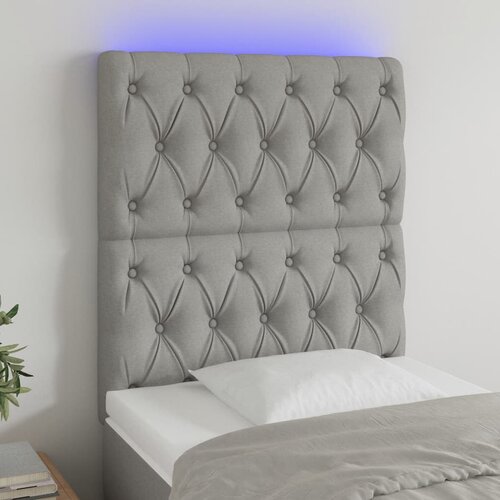 vidaXL LED uzglavlje svjetlosivo 80x7x118/128 cm od tkanine Cijene