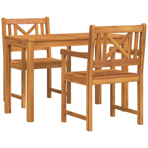  Vrtni set za objed 3 kom. Smeđa Čvrsto drvo akacije 110 x 55 x 74 cm Slike