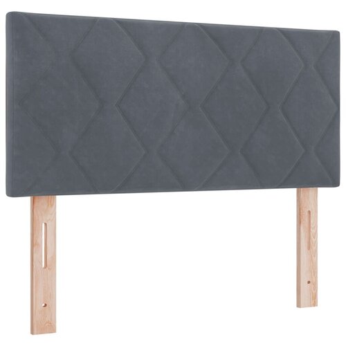  s box springom madracem i LED-om Tamnosiva 90 x 190 cm - Tamnosiva Jjedan Dizajn s rombovima Slike