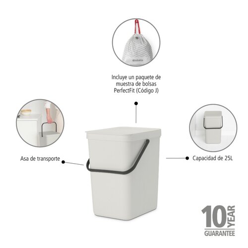Brabantia Koš za odpadke Sort & Go 25 L - Light Grey Cene