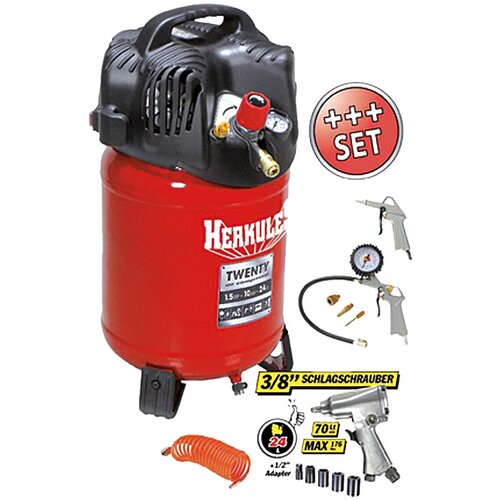 HERKULES set kompresor i pribor twenty + kit (1,1 kw, 10 bara, 3.400 okr/min) + bauhaus jamstvo 5 godina na uređaje na električni ili motorni pogon Cijene