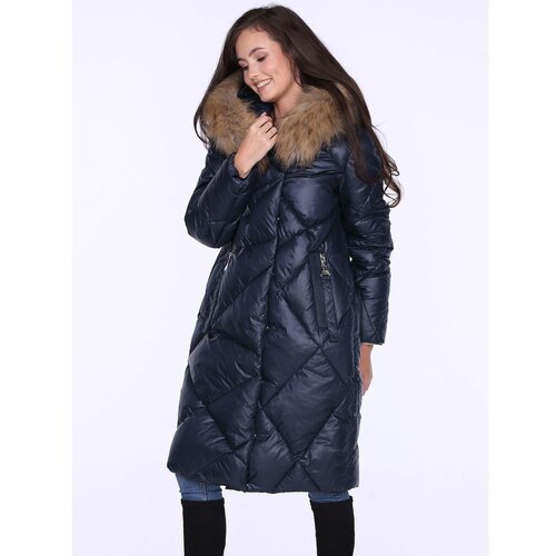 PERSO Woman's Coat BLH220039FF Navy Blue Cene