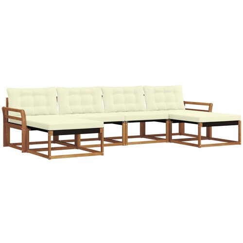  Set vanjskih sofa 6 kom. Prirodna i krem Smeđa 333 x 162,5 x 73 cm Slike