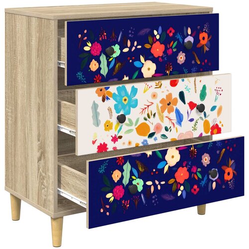  Komoda MAINZ Cvjetni uzorak 66 x 36,5 x 75 cm Konstruirano drvo Slike