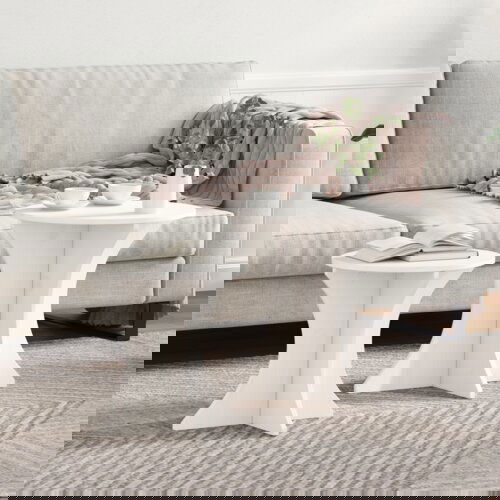 VidaXL Set stolića za kavu 2 pcs Bijela 46 x 46 x 47 cm Slike
