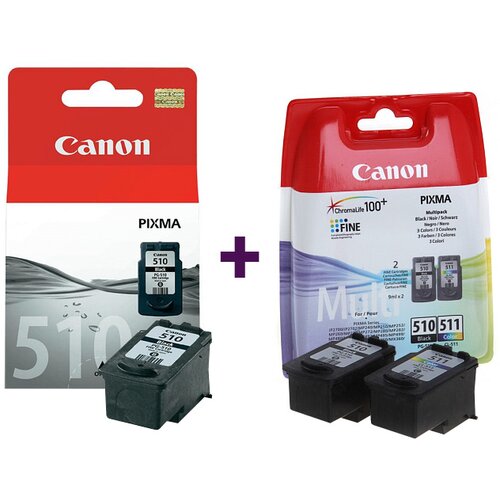 Canon Komplet kartuš 2 x PG-510 + CL-511, original Cene