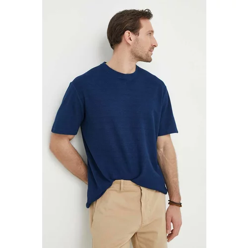 United Colors Of Benetton Bombažna kratka majica moški, mornarsko modra barva