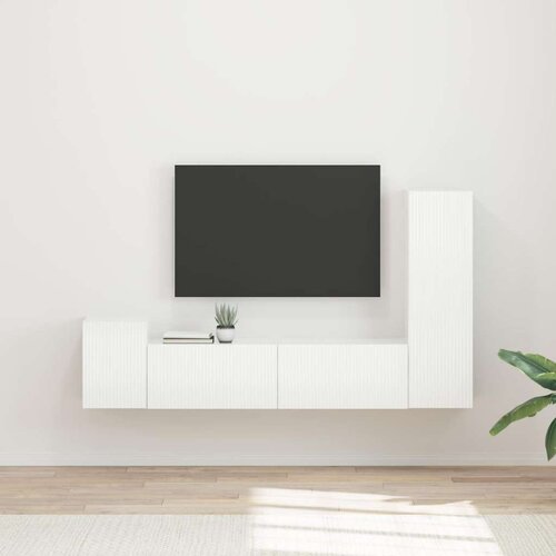 Komplet TV omaric 4 pcs Visok sijaj bela Konstruiran les - - Bela - 61.6 - 30 x 31 x 100 cm - 2025-vidaXL-Uvoz_2 Cene