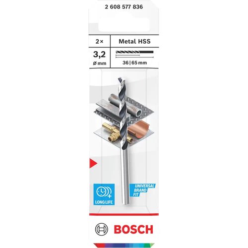 Bosch Svrdlo za metal metal HSS, 3,2 x 36 x 65 mm, prihvat CYL, 2 kom. Cijene