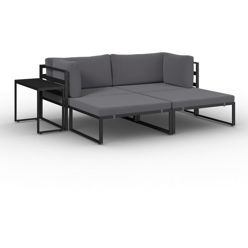 Bessagi Garden Lounge Garnitura Valentina, Temno Siva, 5-Delni Set Slike