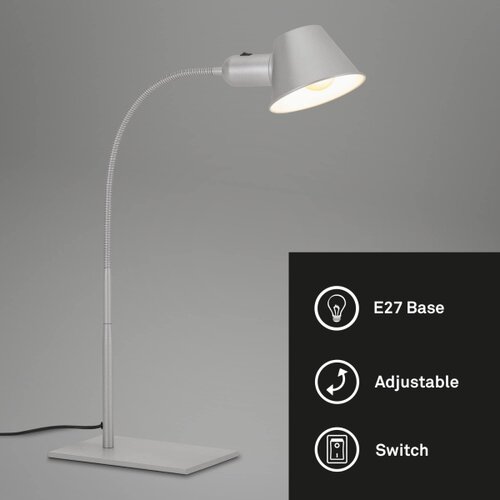 BRILO Stona lampa 1xE27/10W/230V mat hrom Slike