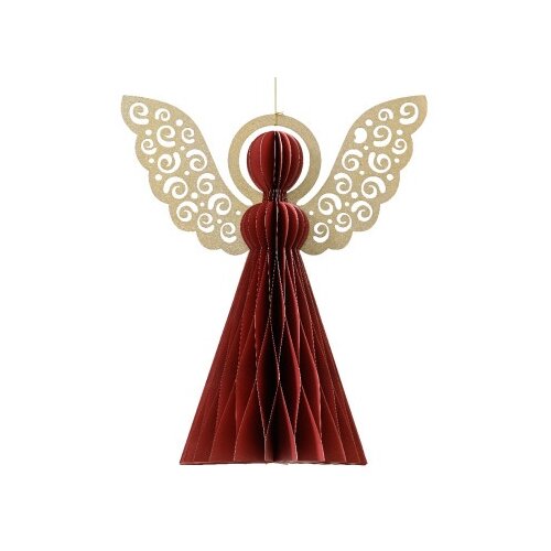 Dekordom novogodišnja dekoracija - hanging paper angel 15cm 709231 - red - kmg ( 043384 ) Cene