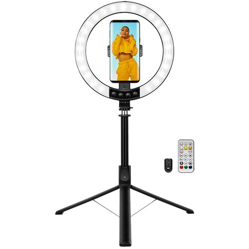Logilink Smartphone ring light with selfie stick tripod, remote shutter, 25 cmAA0156 Cene