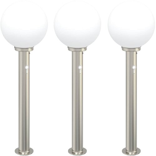 vidaXL Stebričke s senzorjem 3 kosi 80 cm nerjaveče jeklo IP44, (5000296948) Cene