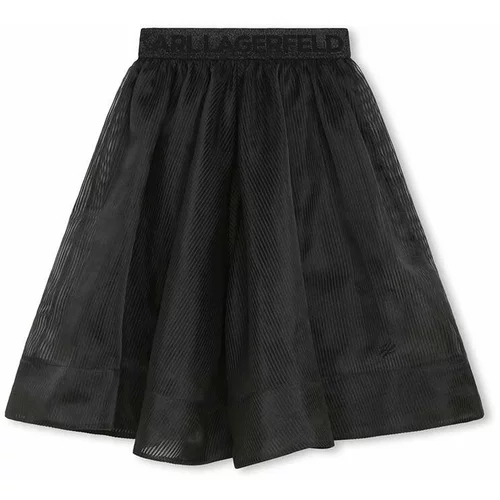 Karl Lagerfeld Dječja suknja boja: crna, midi, širi se prema dolje