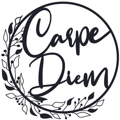 Wallity Zidna dekoracija Carpe Diem, 48x48 cm, 1.5 mm, Crna Slike