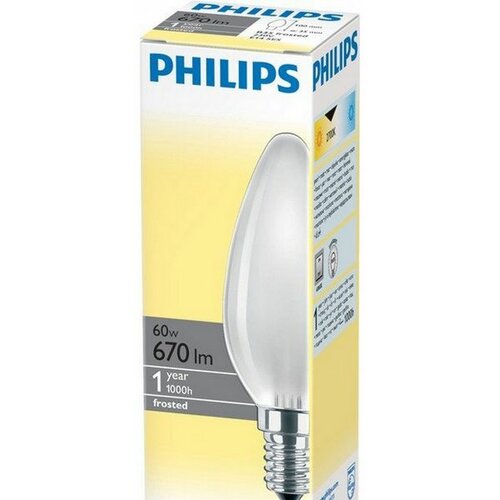 Philips standardna sijalica 60W E14 230V B35 FR 1CT/10X10F Slike
