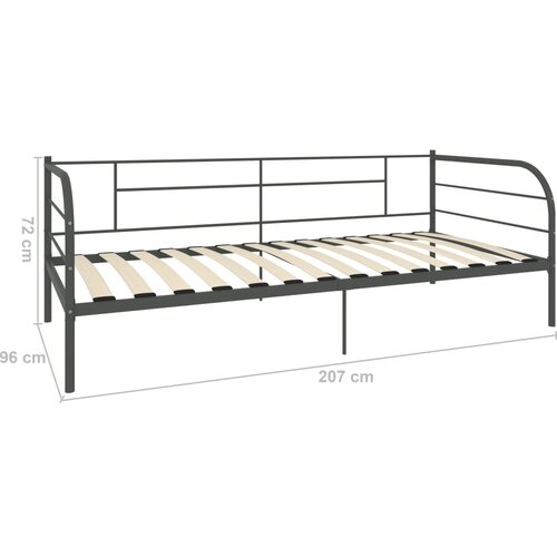  Okvir za dnevni ležaj sivi metalni 90 x 200 cm Slike