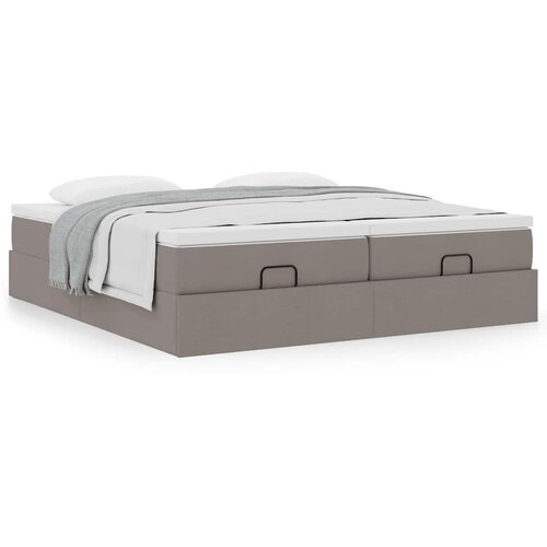 vidaXL Otomanski okvir kreveta s madracima smeđesivi 180x200cm tkanine Cijene