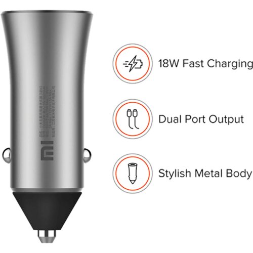 Xiaomi Auto punjač za smartphone, 2 x USB, QC 18 W, 12-24 V, 2.4 A &ndash; Mi Car Charger Pro Cijene